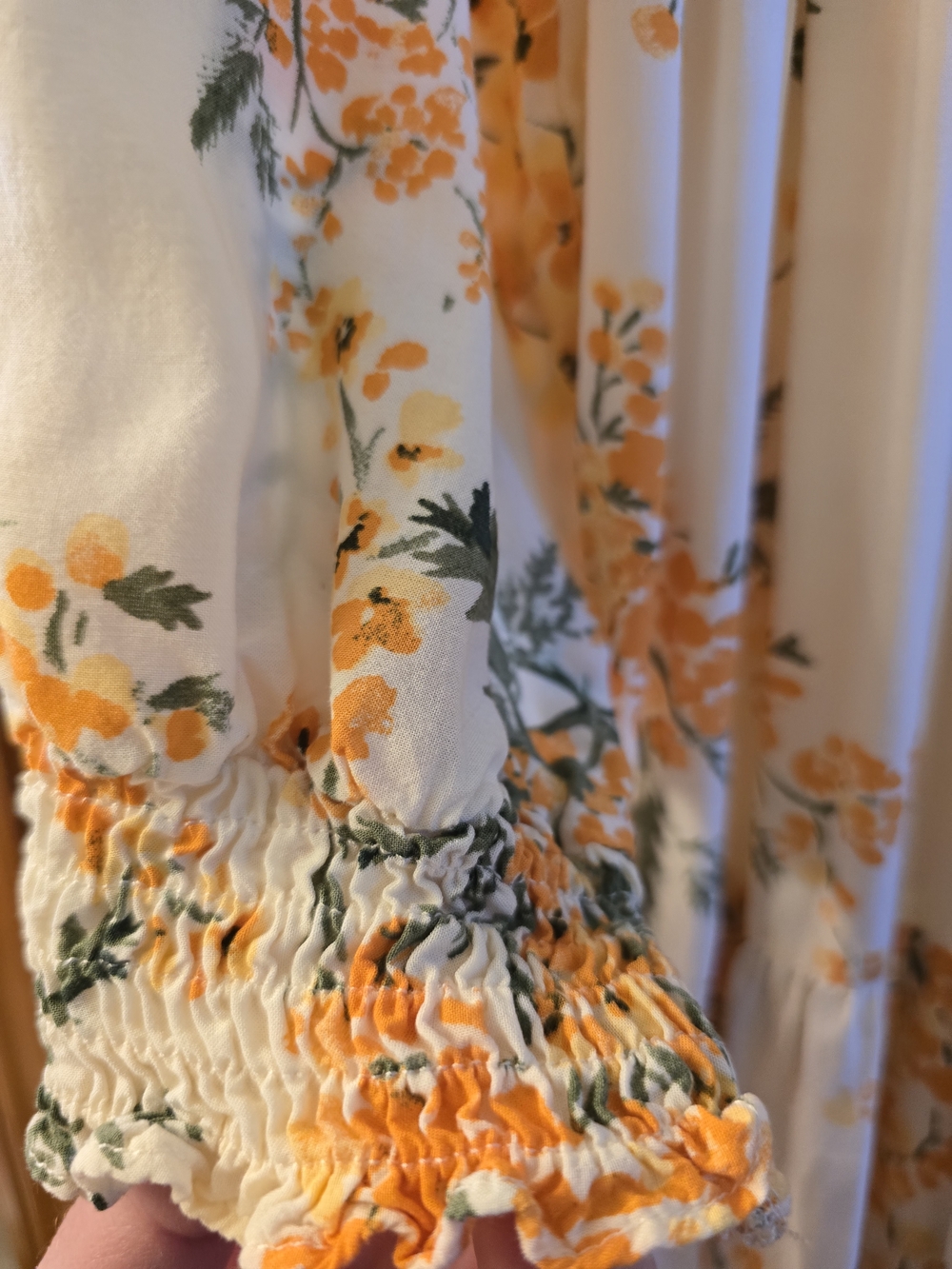 Zara Cream Maxi Dress with Orange Floral Print - Picture 5 of 6